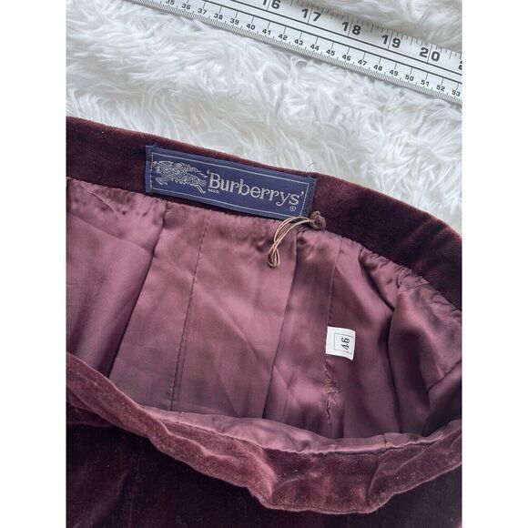 Vintage Burberrys Women’s Velour  Skirt  Size 46 Burgundy - Picture 5 of 8